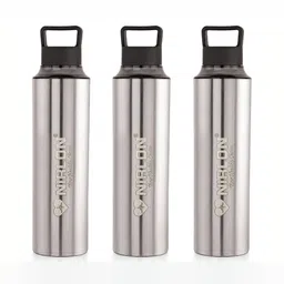 NIRLON Black & Silver toned 3 Pieces Stainless Steel Water Bottle 900 ml-image-46