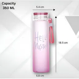 WELOUR Pink Single Glass Printed Water Bottle image 5
