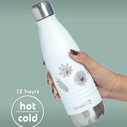 Servewell Indus White Printed Leak Proof Water Bottle 500ml image 4