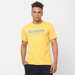 domyos Men's Gym Cotton blend Gym T-shirt Regular fit 500 - Yellow Print-picture-15