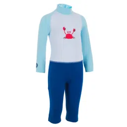 Kids Swimming Long Sleeve UV Protection Suit Blue Print-image-8