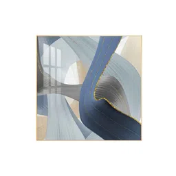 the next decor Blue Abstraction Glass Finish Square Wall Art image 2