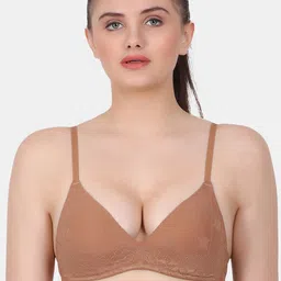 Amour Secret Brown & White Floral Bra Full Coverage Lightly Padded image 2