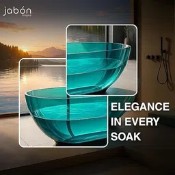 jabon bagno JACK BLUE Freestanding Bathtub 170cm – Transparent Blue JACK BLUE Freestanding Bathtub 170cm – Transparent Blue Acrylic Soaking Tub for Modern Bathrooms, Stylish Designer Bathtub Free-standing Bathtub image 3