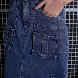 sassafras Women Solid Regular Blue Skirt image 4