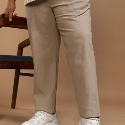 highlander Men Regular Fit Khaki Cotton Blend Trousers-picture-14
