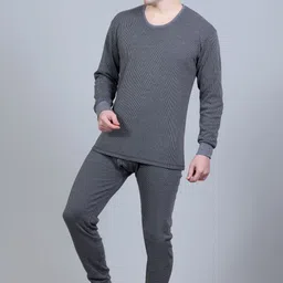 Zeffit Solid Winterwear Thermal Inner Top for Men | Cotton Blend Warm Wear Men Top Thermal image 2