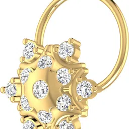 avsar Anamika 14kt Cubic Zirconia Yellow Gold Nose Wire image 2