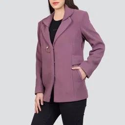 young club classic GARMAN VELVET Self Design Coat For Women-picture-26
