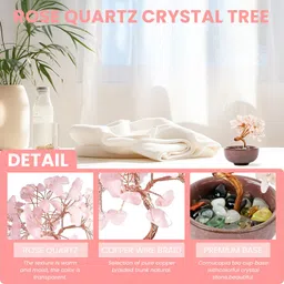 hasthip Pink Crystal Love Tree Desk Ornament for Good Luck and Home Decor Gift Decorative Showpiece - 6 cm image 3