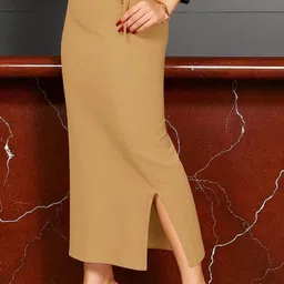 The Stanch Shapeware Gold MT00197 Lycra Blend Petticoat-picture-32