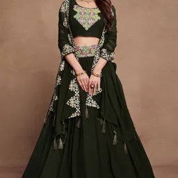 neel art Solid Semi Stitched Lehenga Choli-picture-16
