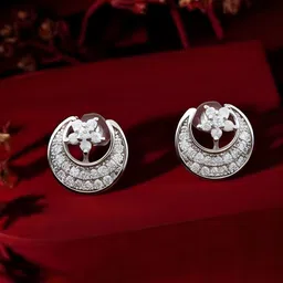 parasmoni 925 Silver Moon & Star Sterling Silver Stud Earring image 3