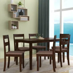 mintwud from pepperfry Dallas Solid Wood 6 Seater Dining Set In Dark Cappuccino Finish-picture-37