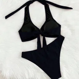ndex SWIMWEAR Solid Women Bikini Black Swimsuit image 2