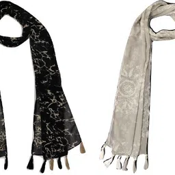 xmsfashion Printed Chiffon Women Multicolor Scarf, Stole, Fancy Scarf-picture-26