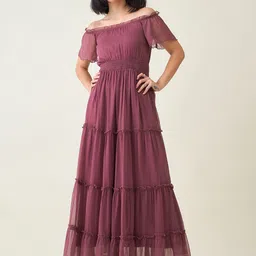 Women Maxi Purple Full Length Dress-image-95