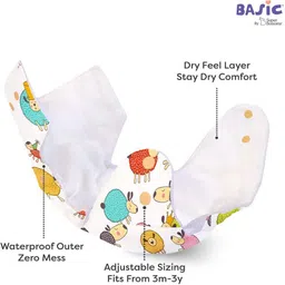 superbottoms BASIC Assorted Pack of 3 Diapers with 3 Dry feel Inserts image 3