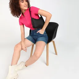 pepe jeans Dyed/Washed Women Blue Denim Shorts image 2