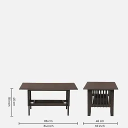 fonzel Chiasa Coffee Table in Walnut Finish image 2