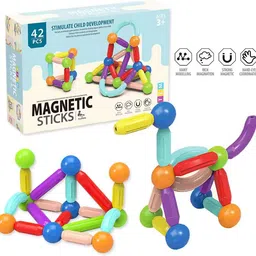 house of common Best Magnetic Stick Building Block,Learning Sticks and Balls Fun for kids 42 Pcs image 2