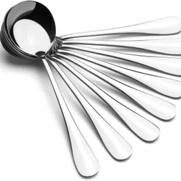 fanqew soup sppon set 8 Stainless Steel Soup Spoon, Serving Spoon Set image 1