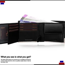 hornbull Men Casual Black Genuine Leather RFID Wallet image 4