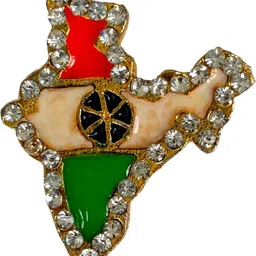 salvusappsolutions Metal Indian Flag Badge with Stone Work For Men & Wome (Multicolor_1.5x1.5 inch) Brooch image 1