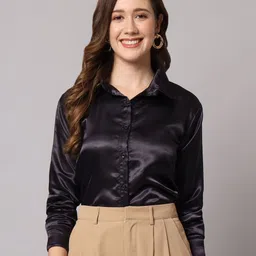 funday fashion Women Regular Fit Solid Spread Collar Casual Shirt-picture-21