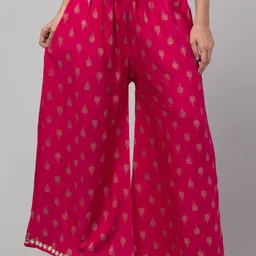 kgfonecloth Women Relaxed Pink Viscose Rayon Trousers-picture-17