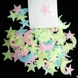 Glowing Star Moon Stickers for Ceiling, Bedroom/living room(30 Stars 20 Moon )-image-44
