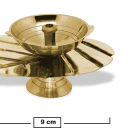 divaura Pack of 2 Small Size 3.5 Cm Metal Brass Pital Paan Shape Leaf Paro Pyali Diya Brass (Pack of 2) Table Diya image 3