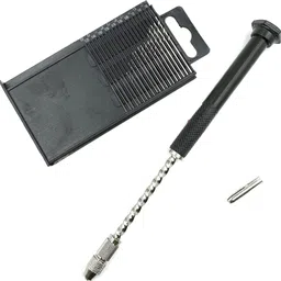 uptodateprouducts Micro PCB Hand Spiral Drill 7" with Collet & 20pcs HSS Twist Mini Drill Set for Jewellery Making, Engineering Projects, Hobby Craft image 4