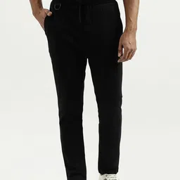Men Solid Black Track Pants-image-16