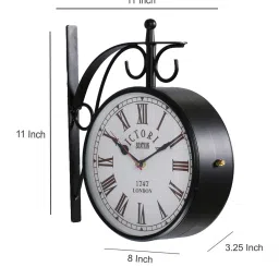 roomattic Metal Victoria Station Clock Double Side Antique Wall Clock image 2