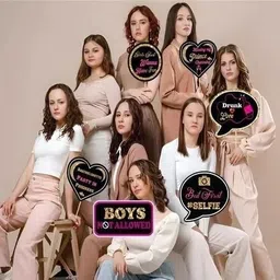 zyozique Gold, Black Bride To Be/Bachelorette Party Decor- Props,Sash,Banner & Balloons (Pack Of 60) image 4