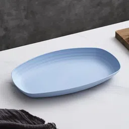 sugaalsu Wheat Straw Oval Dinner Serving Plate | Serving Tray for Kitchen, Restaurant_N Tray image 3