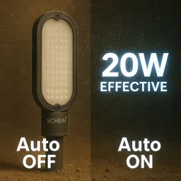 schein 20W LED Street Light | AUTO ON OFF IN BUILT SENSOR |BIS Approved & ISO Certified | High Brightness White Light |With Sensor| IP66 Waterproof & Dustproof | Durable Outdoor Lighting for Streets, Gardens, Parking Areas & Homes | Pack of 1 Street Light Outdoor Lamp-picture-41