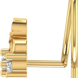 avsar Ambika 14kt Cubic Zirconia Yellow Gold Nose Wire image 5