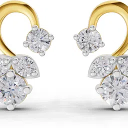 Sparkles Certified Lab Grown Diamond Yellow Gold 14kt Stud Earring image 3