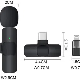 bass bling Wireless Lavalier Microphone for Type-C Phone, Plug-Play Wireless Mic Microphone image 3