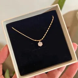 bauble cluster Minimal Round Crystal Pendant Chain for Girls & Women|Anti Tarnish Jewelry|18k Gold-plated Crystal, Cubic Zirconia Stainless Steel Pendant-picture-23