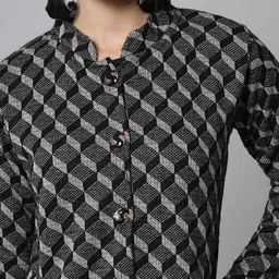 young threads collection WOOL Self Design Coat For Women image 4