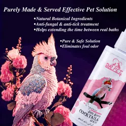 dr pet plus Organic Dry Bath Spray Bird Shampoo For Cocktails | Waterless Bird Bath Spray Conditioning, Anti-fungal Fresh & Soothing Fragrance, Suitable For All Birds, Waterless Bird Bath Spray Bird Shampoo image 3