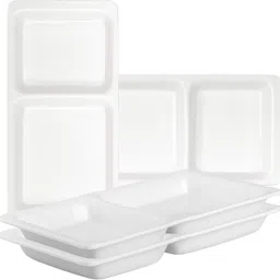 neena crockeries Acrylic PVC Free Unbreakable 2 Portion Plate, Compartment Plate, Meal Tray Sectioned Plate-picture-12