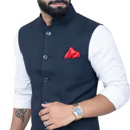 aljaami Solid Men Waistcoat image 3