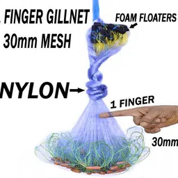 purkait fishnet 1 FINGER 30mm GILLNET MUD SINKER, HEIGHT 5F, UP LENGHT 50F, DOWN LENGHT 100F Fishing Net image 2