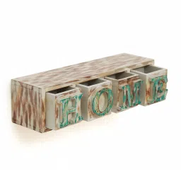 woodenmood Sheesham Wood Floating Wall Shelf in White by Wooden Mood image 5