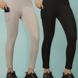 Solid Women Black, Grey Tights-image-17