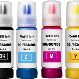 tequo 003 Compatible Ink for L3110,L3150,L3152, L5190,L4150,L4160,L6160,L6190 Black + Tri Color Combo Pack Ink Bottle-image-47